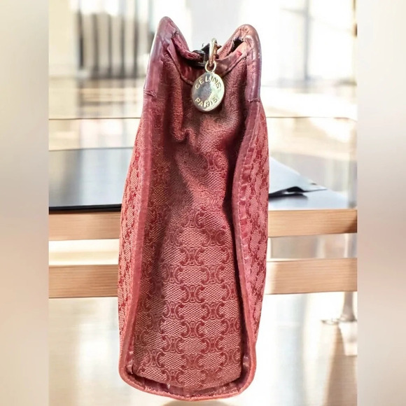 CELINE | Rare Burgundy Macadam Monogram Vintage Pouch Case Clutch - Picture 4 of 8